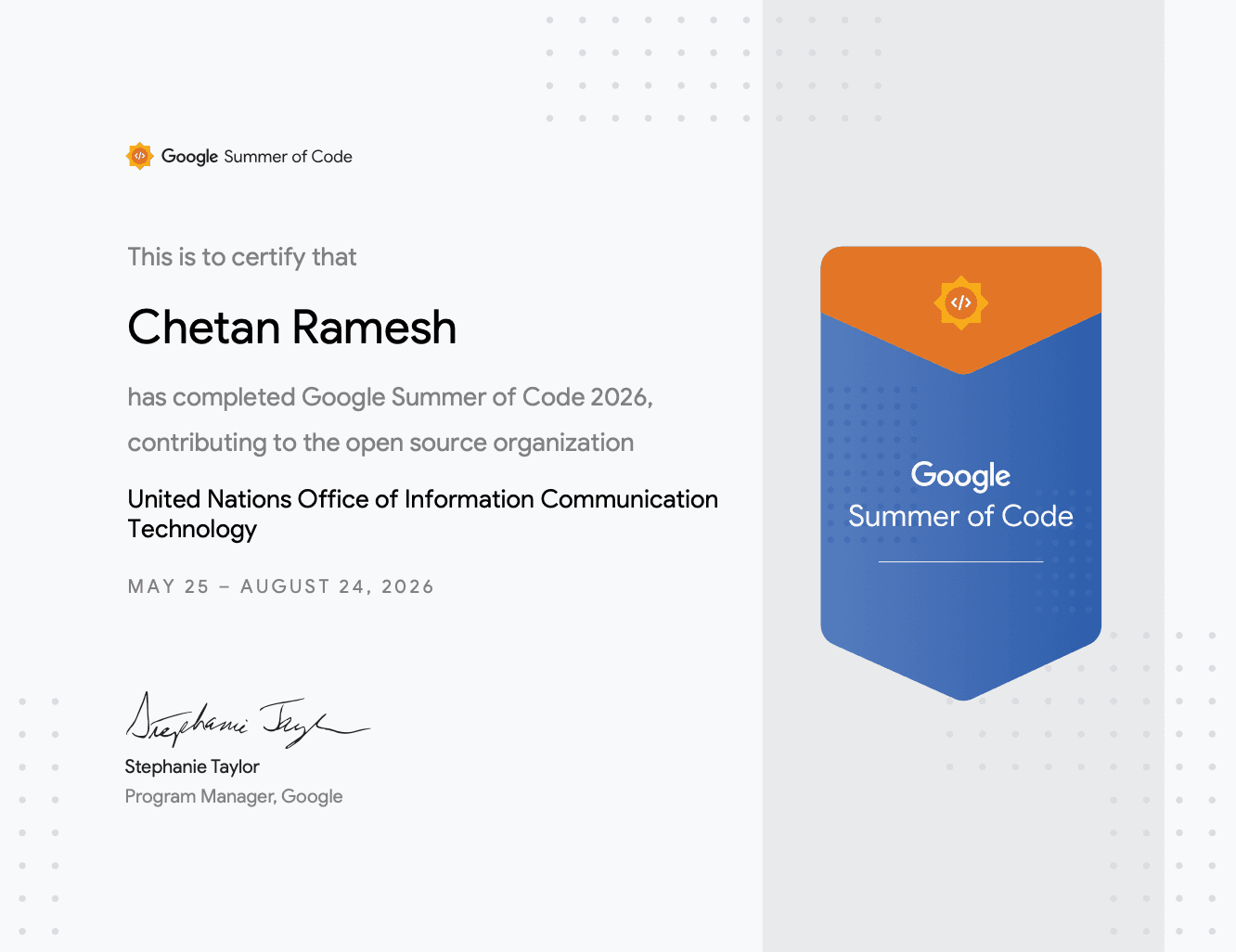 Google Summer of Code 2026 x UN-OICT